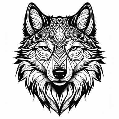 Wolf tattoo design